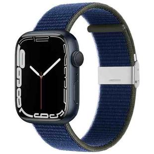 Metal Buckle Nylon Strap For Apple Watch Ultra 49mm / Series 8&7 45mm / SE 2&6&SE&5&4 44mm / 3&2&1 42mm(Sea ??Blue)