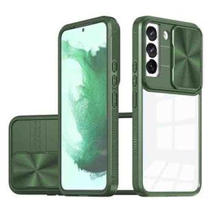 For Samsung Galaxy S22+ 5G Full Body Sliding Camshield Phone Case(Olive Green)