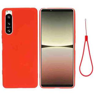 For Sony Xperia 5 IV Solid Color Liquid Silicone Dropproof Full Coverage Protective Case(Red)