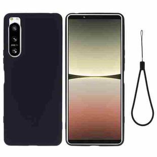 For Sony Xperia 5 IV Solid Color Liquid Silicone Dropproof Full Coverage Protective Case(Black)