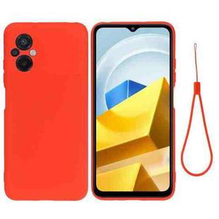 For Xiaomi Poco M5 4G Solid Color Liquid Silicone Dropproof Full Coverage Protective Case(Red)