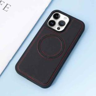 For iPhone 14 Leather MagSafe Magnetic Phone Case(Black)