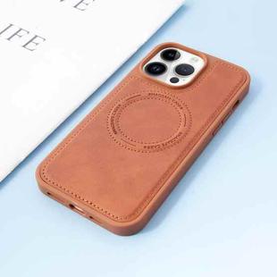 For iPhone 13 Pro Leather MagSafe Magnetic Phone Case(Brown)