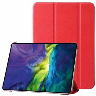 For iPad 10th Gen 10.9 2022 Silk Texture Three-fold Horizontal Flip Leather Tablet Case(Red)