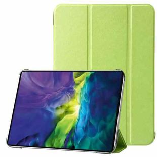 For iPad 10th Gen 10.9 2022 Silk Texture Three-fold Horizontal Flip Leather Tablet Case(Green)