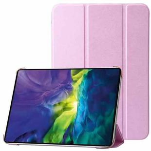 For iPad 10th Gen 10.9 2022 Silk Texture Three-fold Horizontal Flip Leather Tablet Case(Pink)