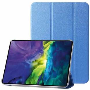 For iPad 10th Gen 10.9 2022 Silk Texture Three-fold Horizontal Flip Leather Tablet Case(Blue)