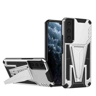 For Samsung Galaxy S23 5G Super V Armor PC + TPU Phone Case with Invisible Holder(Silver)