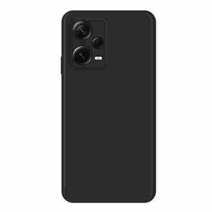 For Xiaomi Redmi Note 12 Pro+ China Imitation Liquid Silicone Straight Edge Phone Case(Black)