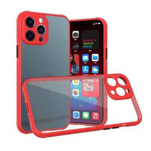 For iPhone 14 Pro Max Tires Texture Acrylic + TPU Phone Case(Red)