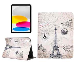 For iPad 10th Gen 10.9 2022 Painted Voltage Pen Slot Tablet Smart Case(Eiffel Tower)