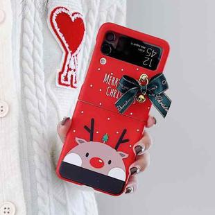 For Samsung Galaxy Z Flip4 5G Skin Feel Christmas Bow Phone Case(Elk)