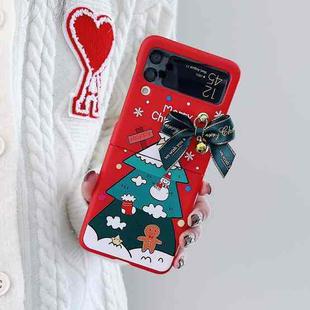 For Samsung Galaxy Z Flip4 5G Skin Feel Christmas Bow Phone Case(Christmas Tree)