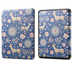 For Amazon Kindle 11th Gen 2022 6 inch Painted Voltage Leather Tablet Case(Blue Elk)