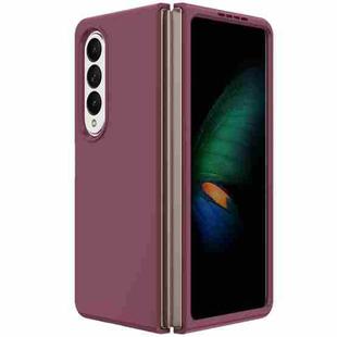 For Samsung Galaxy Z Fold4 5G Solid Color PC Coverage Folding Phone Case(Wine Red)