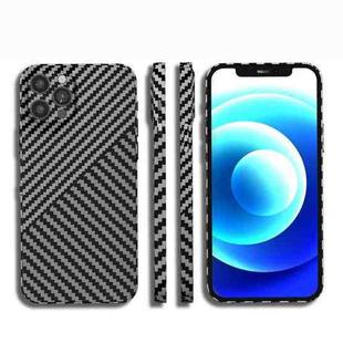 For iPhone 12 Carbon Fiber Texture PC Phone Case(Black Grey)