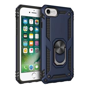 For iPhone SE 2022 / SE 2020 Shockproof TPU + PC Protective Case with 360 Degree Rotating Holder(Blue)