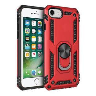 For iPhone SE 2022 / SE 2020 Shockproof TPU + PC Protective Case with 360 Degree Rotating Holder(Red)