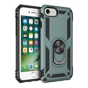 For iPhone SE 2022 / SE 2020 Shockproof TPU + PC Protective Case with 360 Degree Rotating Holder(Green)