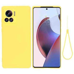 For Motorola Edge 30 Ultra / Moto X30 Pro Pure Color Liquid Silicone Shockproof Phone Case(Yellow)