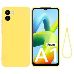 For Xiaomi Redmi A1 / A2 Pure Color Liquid Silicone Shockproof Phone Case(Yellow)