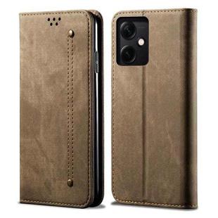 For Xiaomi Redmi Note 12 China Denim Texture Leather Phone Case(Khaki)