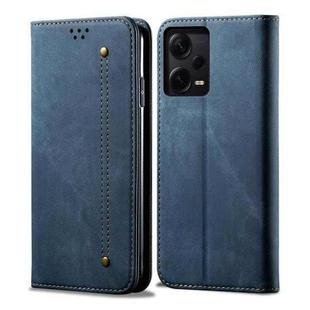 For Xiaomi Redmi Note 12 Pro+ China Denim Texture Leather Phone Case(Blue)