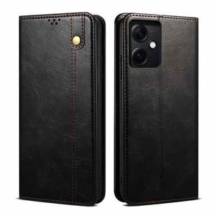 For Xiaomi Redmi Note 12 China Oil Wax Crazy Horse Texture Leather Phone Case(Black)