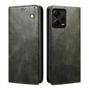 For Xiaomi Redmi Note 12 Pro 5G China Oil Wax Crazy Horse Texture Leather Phone Case(Green)