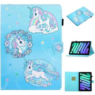 For iPad 10th Gen 10.9 2022 Coloured Drawing Stitching Smart Leather Tablet Case(Unicorn)