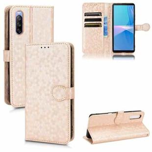 For Sony Xperia 10 III Honeycomb Dot Texture Leather Phone Case(Gold)