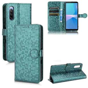 For Sony Xperia 10 III Honeycomb Dot Texture Leather Phone Case(Green)