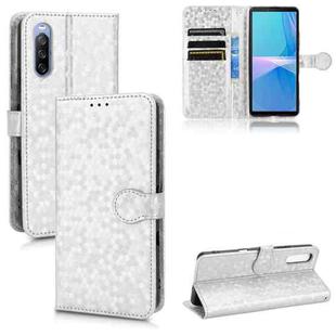 For Sony Xperia 10 III Honeycomb Dot Texture Leather Phone Case(Silver)