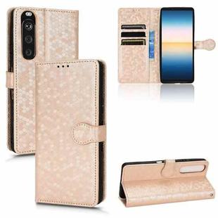 For Sony Xperia 1 III Honeycomb Dot Texture Leather Phone Case(Gold)