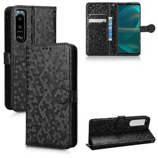 For Sony Xperia 5 III Honeycomb Dot Texture Leather Phone Case(Black)