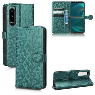 For Sony Xperia 5 III Honeycomb Dot Texture Leather Phone Case(Green)