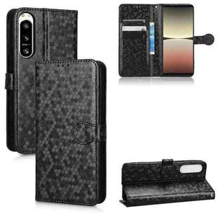 For Sony Xperia 5 IV Honeycomb Dot Texture Leather Phone Case(Black)