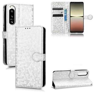 For Sony Xperia 5 IV Honeycomb Dot Texture Leather Phone Case(Silver)