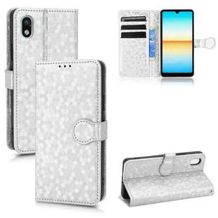 For Sony Xperia Ace III Honeycomb Dot Texture Leather Phone Case(Silver)
