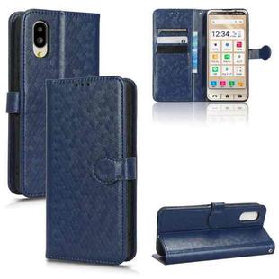 For Sharp Aquos Simple Sumaho 6 Honeycomb Dot Texture Leather Phone Case(Blue)