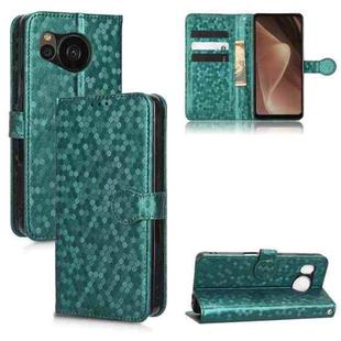 For Sharp Aquos Sense7 Plus Honeycomb Dot Texture Leather Phone Case(Green)