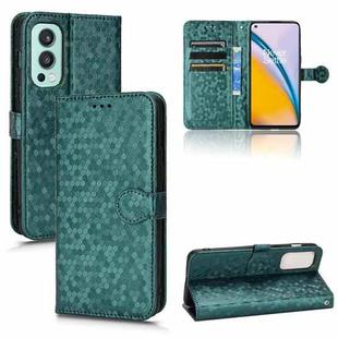 For OnePlus Nord 2 5G Honeycomb Dot Texture Leather Phone Case(Green)