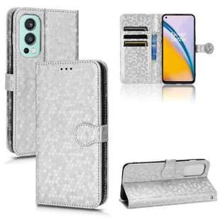 For OnePlus Nord 2 5G Honeycomb Dot Texture Leather Phone Case(Silver)