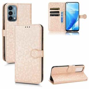 For OnePlus Nord N200 5G Honeycomb Dot Texture Leather Phone Case(Gold)