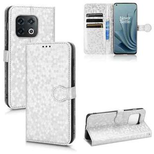 For OnePlus 10 Pro 5G Honeycomb Dot Texture Leather Phone Case(Silver)