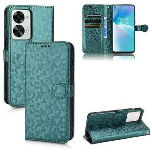 For OnePlus Nord 2T 5G Honeycomb Dot Texture Leather Phone Case(Green)