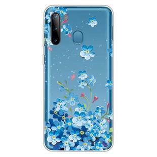 For Galaxy A21 Shockproof Painted Transparent TPU Protective Case(Star Flower)