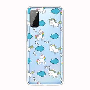 For Galaxy A41 Shockproof Painted Transparent TPU Protective Case(Clound Horse)