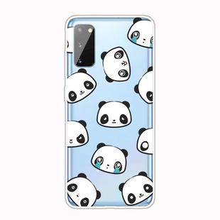 For Galaxy A41 Shockproof Painted Transparent TPU Protective Case(Emoji Bear)