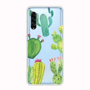 For Galaxy A90 5G Shockproof Painted Transparent TPU Protective Case(Cactus)
